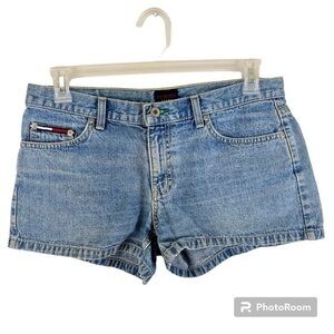 2/$25 Tommy Hilfiger Classic Preppy 90s Vintage Y2K Blue Denim Jean Shorts 11